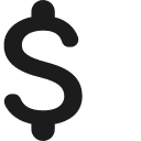 A large, bold black dollar sign ($) on a light gray background, centered toward the left side of the image.